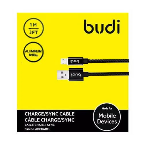 budi Aluminium Shell Micro USB 1M Charge / Sync Cable
