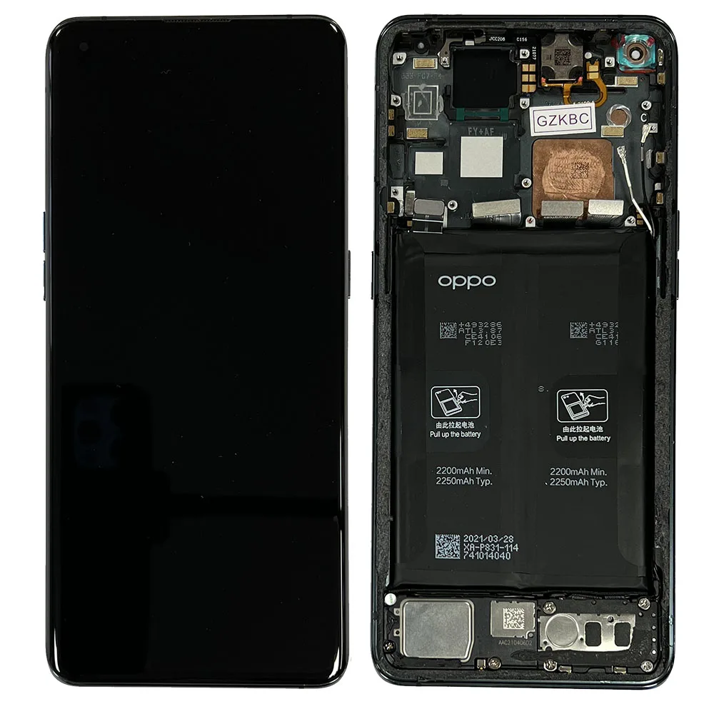 findx3pro.jpg LCD Screen & Touch Digitiser With Frame & Battery For Oppo Find X3 Pro – Black – OEM Pulled