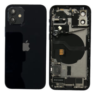 Rear Back Housing With Parts For iPhone 12 - Black - OEM Pulled