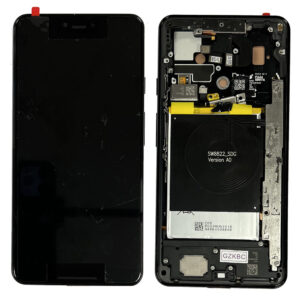 LCD Screen & Touch Digitiser With Frame & Battery For Google Pixel 3 XL – Black – OEM Pulled