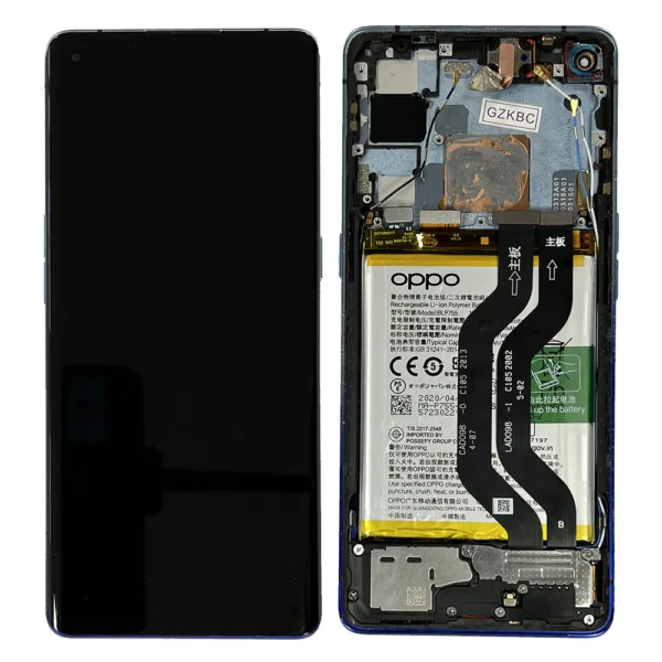 LCD Screen & Touch Digitiser With Frame & Battery For Oppo Find X2 Neo – Blue – OEM Pulled
