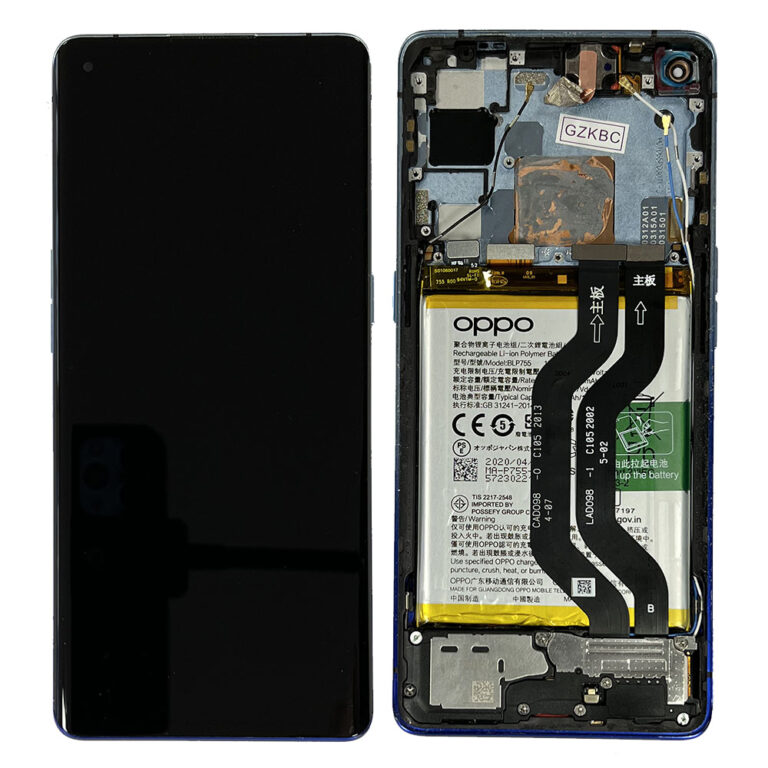 LCD Screen & Touch Digitiser With Frame & Battery For Oppo Find X2 Neo – Blue – OEM Pulled