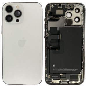 Rear Back Housing With Parts For iPhone 13 Pro Max - Silver - OEM Pulled