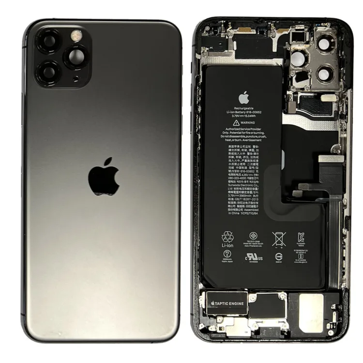 Rear Back Housing With Parts & Battery For iPhone 11 Pro Max – Grey – OEM Pulled