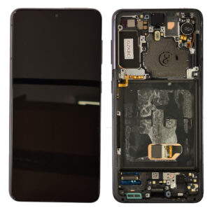 LCD Screen & Touch Digitiser With Frame For Samsung G991 Galaxy S21 5G - Grey - OEM Pulled