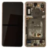LCD Screen & Touch Digitiser With Frame For Samsung G991 Galaxy S21 5G - Violet - OEM Pulled