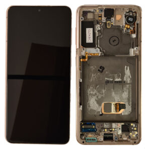 LCD Screen & Touch Digitiser With Frame For Samsung G991 Galaxy S21 5G - Violet - OEM Pulled