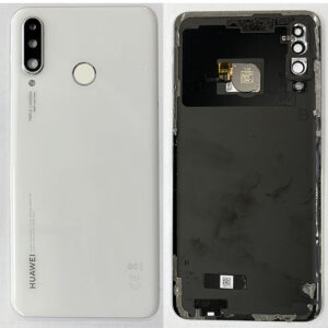 Rear Back Glass / Battery Cover With Camera Lens For Huawei P30 Lite MAR-LX1A – White – OEM Pulled