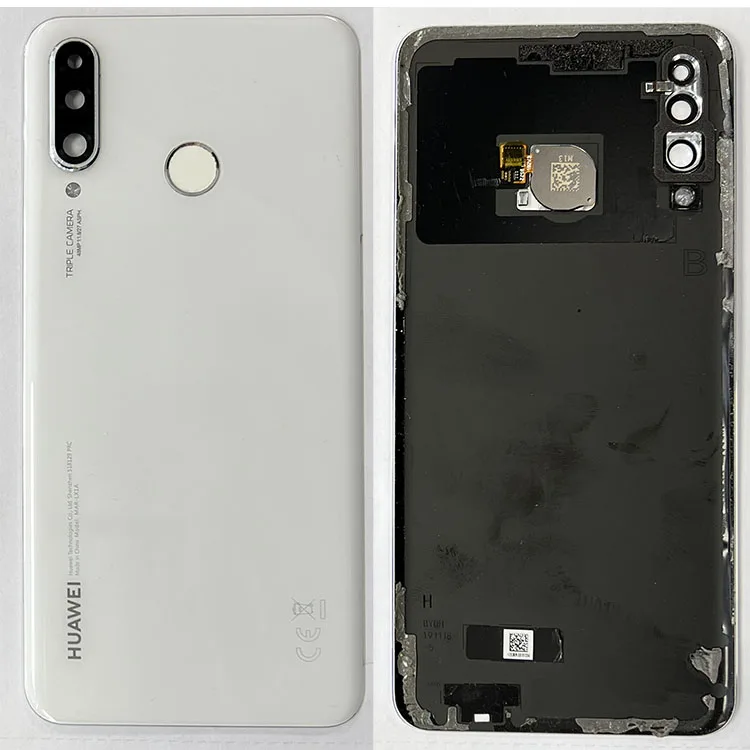 Rear Back Glass / Battery Cover With Camera Lens For Huawei P30 Lite MAR-LX1A – White – OEM Pulled - Image 1