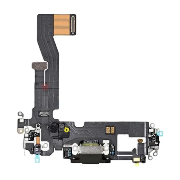 Charging Port Dock Connector Flex Cable & Microphones For iPhone 12 / 12 Pro - Black