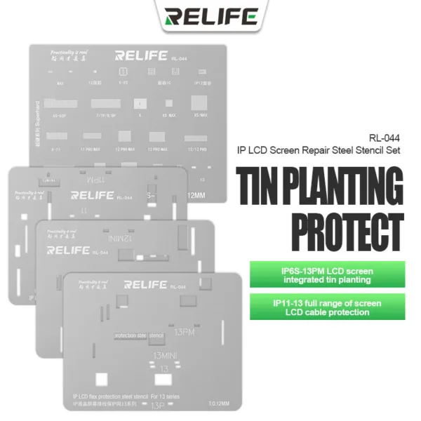 RELIFE RL-044 LCD Screen IC Repair Shield Stencil Set For iPhone