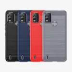 Matte Shockproof TPU Gel Case With Carbon Fibre Effect For Nokia C21 Plus / G11 Plus