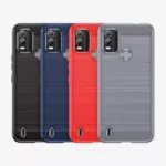 Matte Shockproof TPU Gel Case With Carbon Fibre Effect For Nokia C21 Plus / G11 Plus