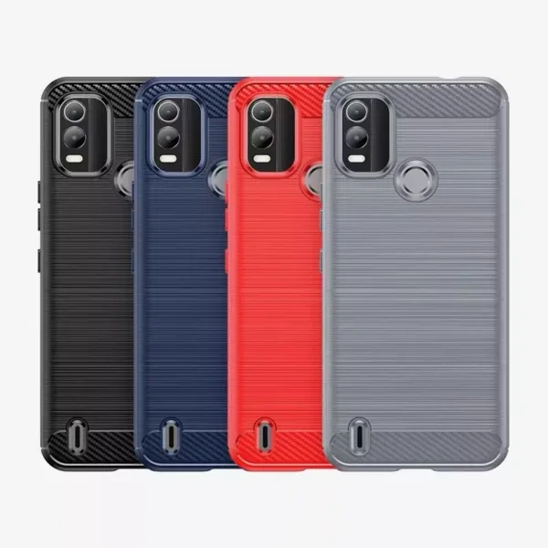 Matte Shockproof TPU Gel Case With Carbon Fibre Effect For Nokia C21 Plus / G11 Plus