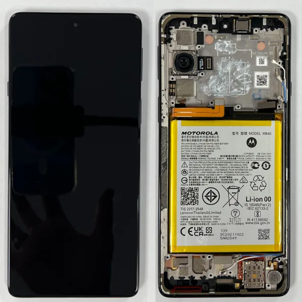 LCD Screen Touch Digitiser With Frame Battery For Motorola Edge 20 XT2143 – Black - OEM Pulled