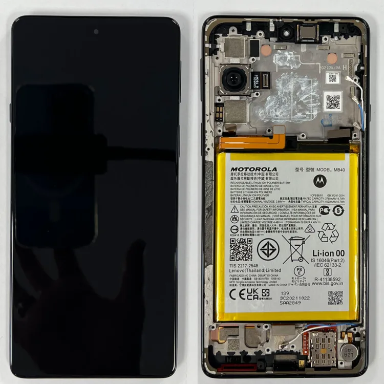 LCD Screen Touch Digitiser With Frame Battery For Motorola Edge 20 XT2143 – Black - OEM Pulled