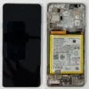 LCD Screen Touch Digitiser With Frame Battery For Motorola Edge 20 XT2143 – Silver - OEM Pulled