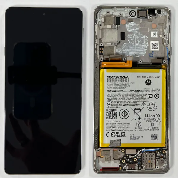 LCD Screen Touch Digitiser With Frame Battery For Motorola Edge 20 XT2143 – Silver - OEM Pulled