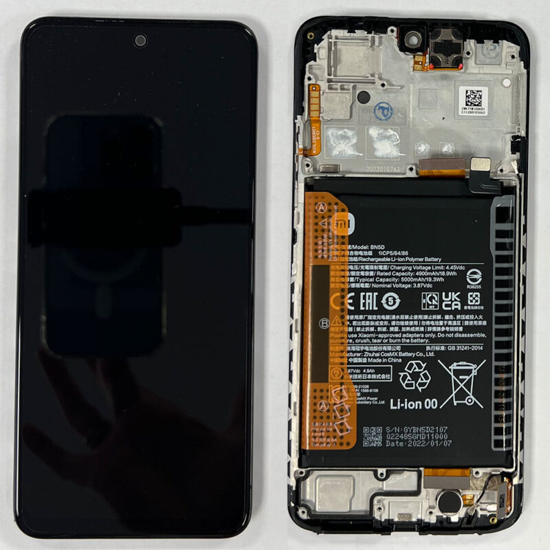 LCD Screen & Touch Digitiser With Frame & Battery For Xiaomi Redmi Note 11 2201117TG – OEM Pulled