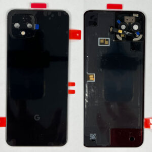 Rear Back Glass With Flash Mic Flex For Google Pixel 4 – Black – OEM Pulled