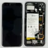 LCD Screen & Touch Digitiser With Frame & Battery For Google Pixel 4 – White Button – OEM Pulled