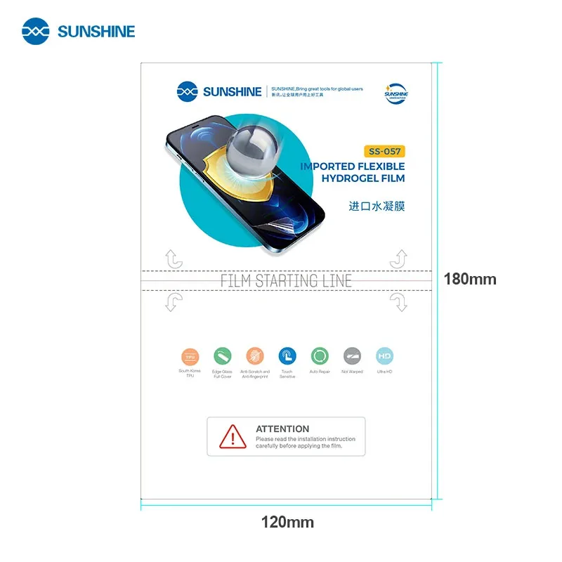 Sunshine SS-057 HD Premium Flexible Hydrogel Film 180mm (50 Pieces) - Image 2