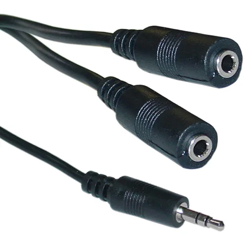 1.5m 3.5mm Stereo Male Jack To Twin Female Aux Cable Splitter