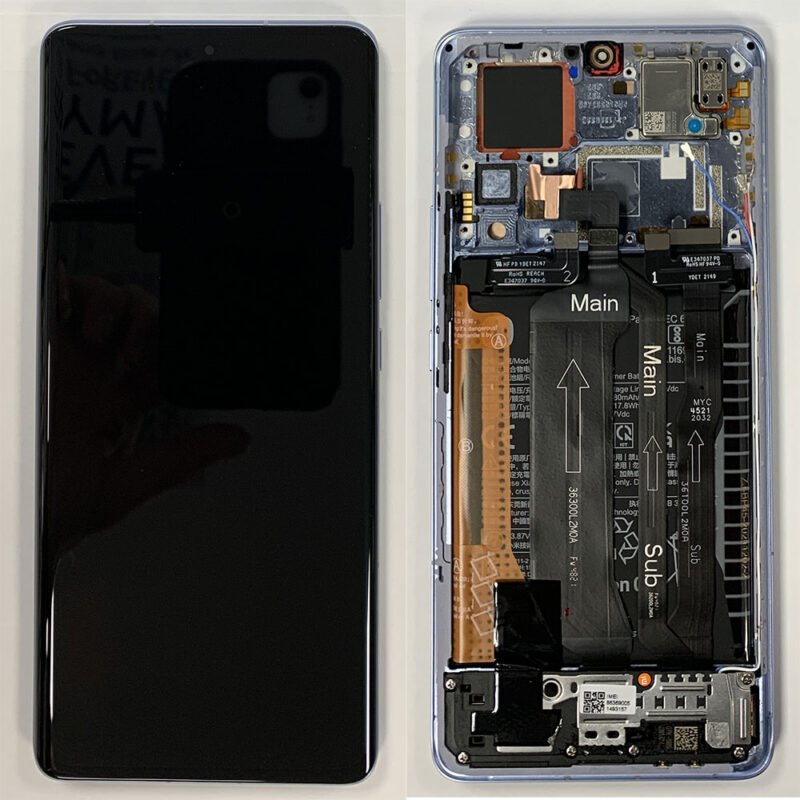 LCD Screen & Touch Digitiser With Frame & Battery For Xiaomi 12 Pro – Blue - OEM Pulled