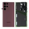 Genuine Samsung S908 Galaxy S22 Ultra Rear Back Glass / Battery Cover With Camera Lens - Burgundy