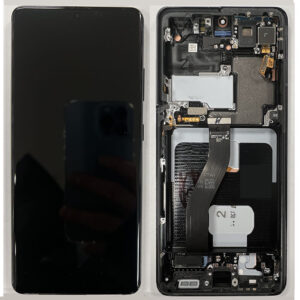 LCD Screen & Touch Digitiser With Frame For Samsung G998F Galaxy S21 Ultra 5G LCD - Black - OEM Pulled