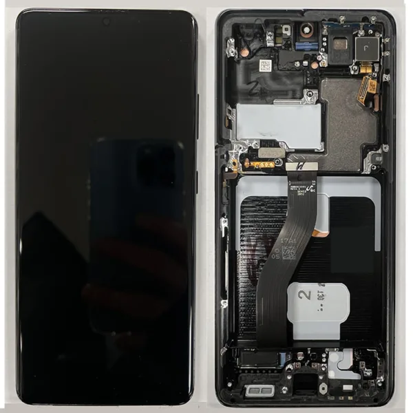 LCD Screen & Touch Digitiser With Frame For Samsung G998F Galaxy S21 Ultra 5G LCD - Black - OEM Pulled