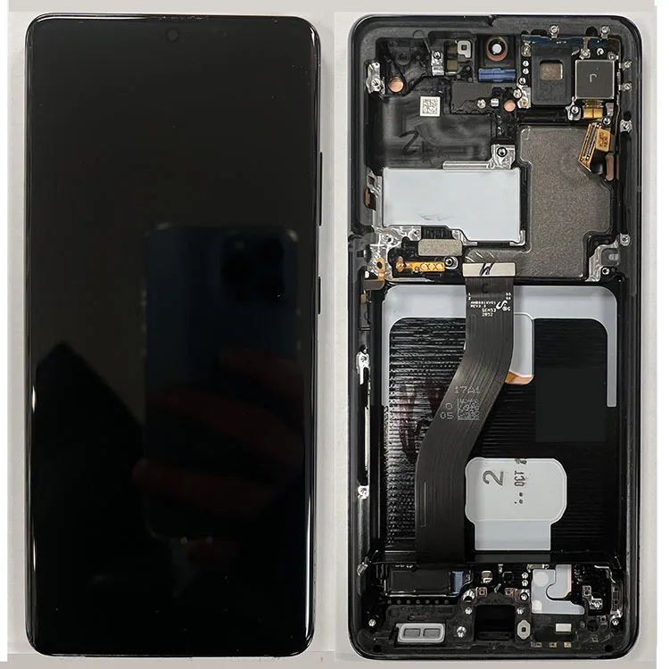 LCD Screen & Touch Digitiser With Frame For Samsung G998F Galaxy S21 Ultra 5G LCD - Black - OEM Pulled