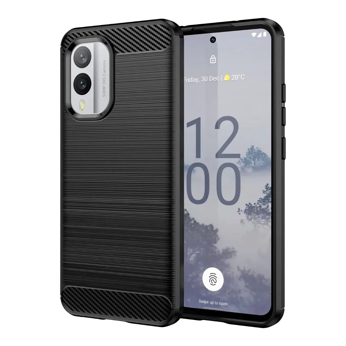 For Nokia X30 5G Matte Shockproof TPU Gel Case With Carbon Fibre Effect - Image 4