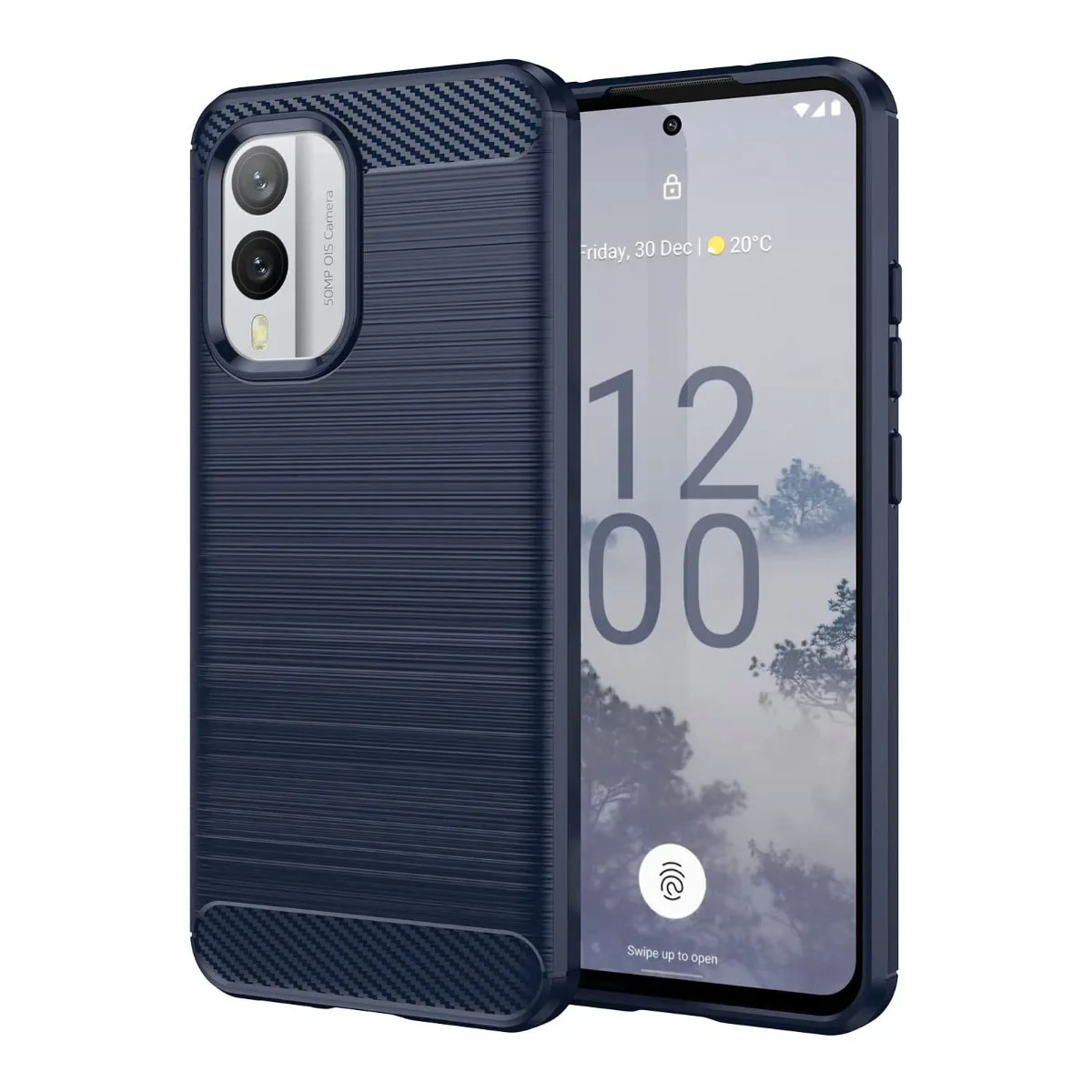 For Nokia X30 5G Matte Shockproof TPU Gel Case With Carbon Fibre Effect - Image 3