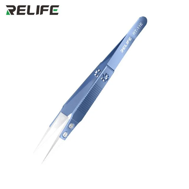 rt-11e.jpg RELIFE RT-11E Precision Titanium Alloy Ceramic Straight Head / Tip Tweezer