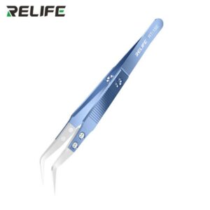 RELIFE RT-15E Precision Titanium Alloy Ceramic Curved Head / Tip Tweezer