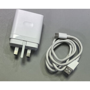 Genuine SuperVooc 65W Rapid 1.8A 3 Pin UK Charger & USB-C Cable By Oppo - OEM Pulled
