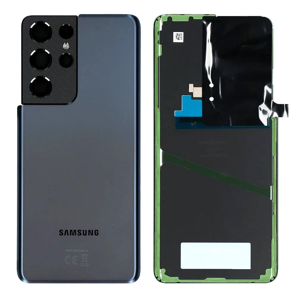 GH82-24499D.jpg Genuine Samsung G998 Galaxy S21 Ultra Rear Back Glass / Battery Cover With Camera Lens - Phantom Navy