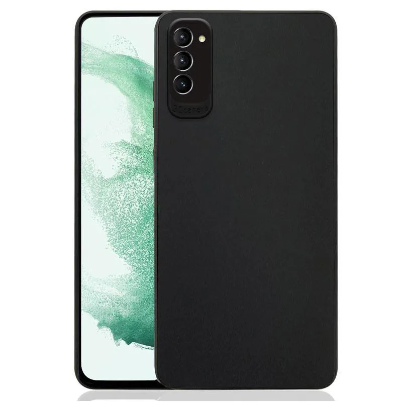 Matte Black Soft Feel TPU Gel Case With Camera Cover For Samsung Galaxy S23 Series