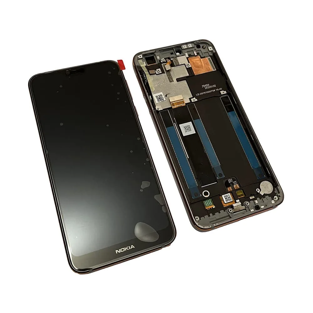 7.1steellcd.jpg Genuine LCD Screen & Touch Digitiser With Frame For Nokia 7.1 - Steel