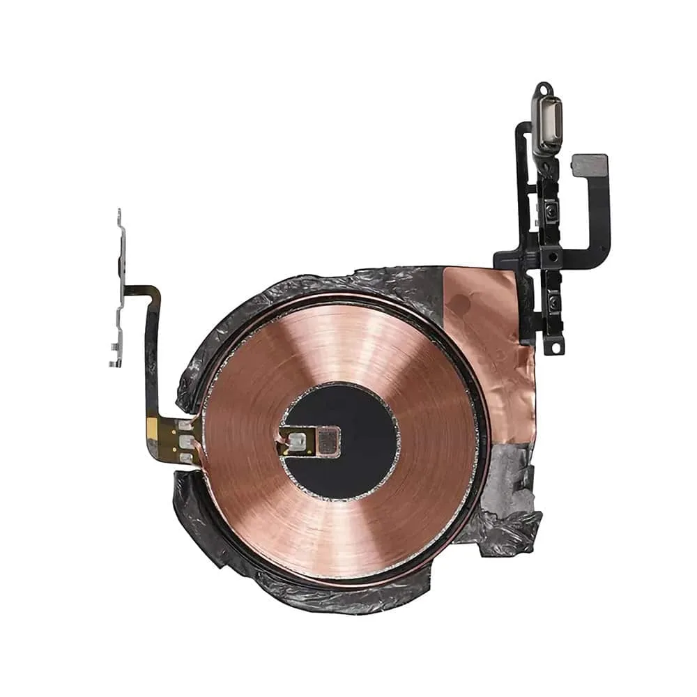 nfciph12.jpg NFC Antenna Wireless Charging Coil & Volume Mute Button Flex Cable For iPhone 12 / 12 Pro - OEM Pulled