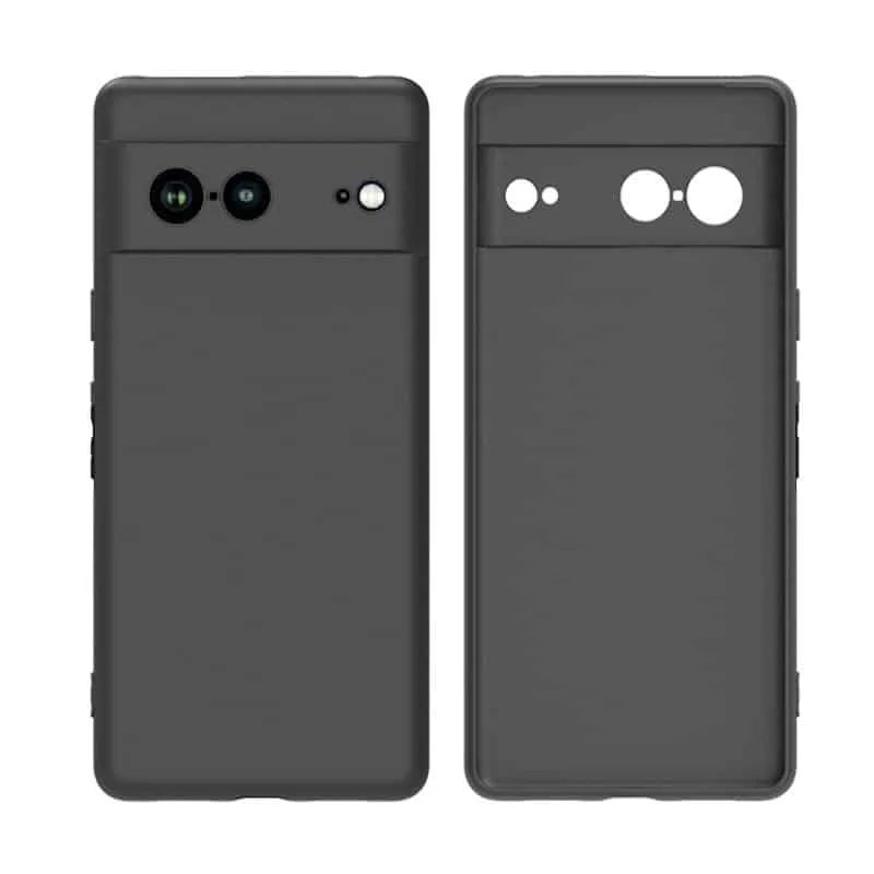 Matte Black Soft Feel TPU Gel Case With Camera Cover For Google Pixel 7