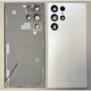 Rear Back Glass / Battery Cover With Camera Lens For Samsung S908 Galaxy S22 Ultra - White - OEM Pulled