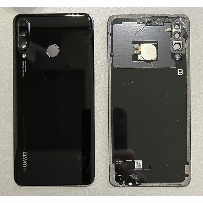 Rear Back Glass / Battery Cover With Camera Lens For Huawei P30 Lite MAR-LX1A – Black – OEM Pulled