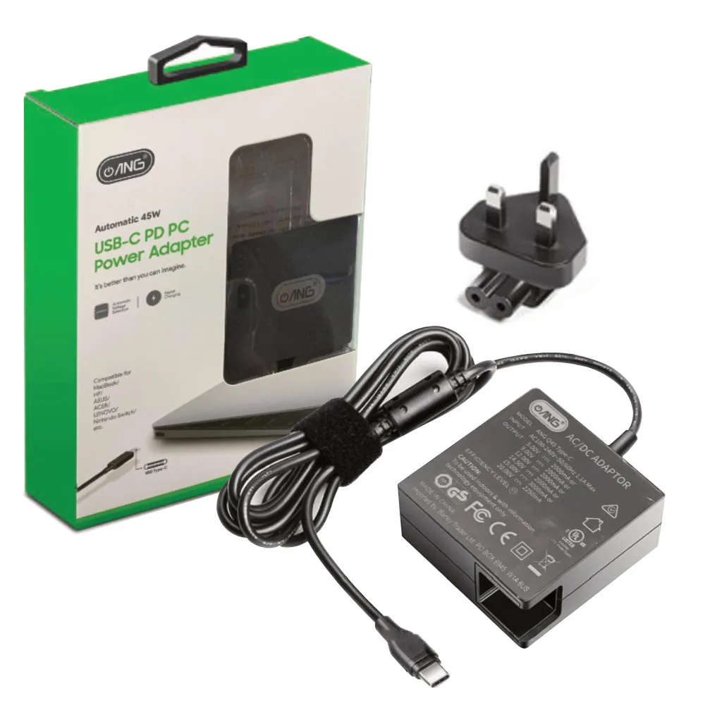 ang-usb-c-pd-pc-power-adapter-45w-1.jpeg ANG Type-C USB-C 45W Universal PD PC Power Adapter Charger - Image 1