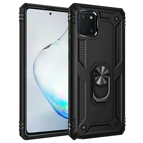 Samsung A125F Galaxy A12 Hybrid Dual-Layer Armour Case With Magnetic Ring Stand - Image 4
