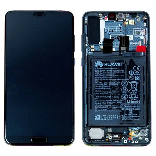 LCD Screen & Touch Digitiser With Frame & Battery For Huawei P20 Pro - Twilight - OEM Pulled