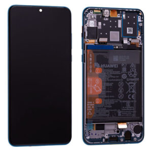 LCD Screen & Touch Digitiser With Frame & Battery For Huawei P30 Lite - Black - OEM Pulled
