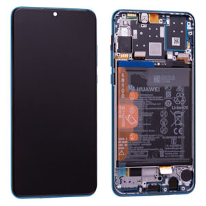 For Huawei P30 Lite New Edition Genuine LCD Screen & Touch Digitiser With Frame & Battery - Peacock Blue