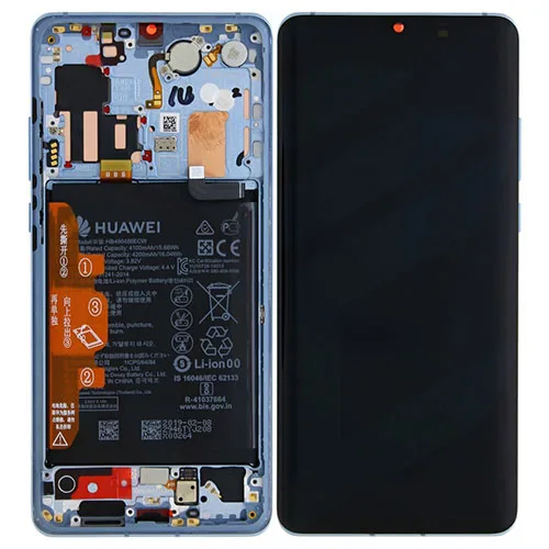 For Huawei P30 Pro LCD Screen & Touch Digitiser With Frame & Battery - Breathing Crystal - OEM Pulled - Image 1